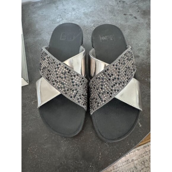 Fitflop Women’s Cross Strap Sandals Bedazzled Strap 7 - Picture 1 of 5